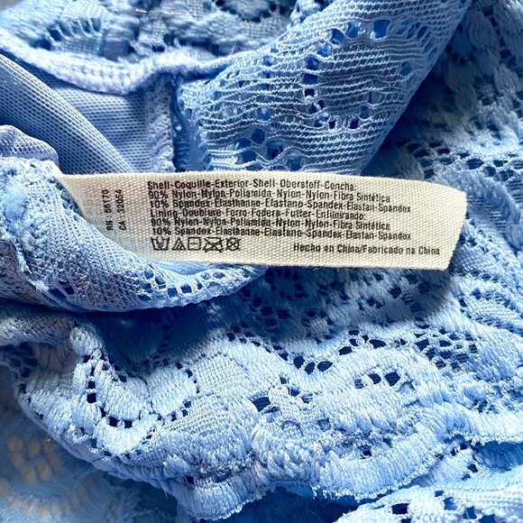 NWT Free People Scallop Edge Lace Crop Bralette Blue Periwinkle Size Small - Picture 11 of 14